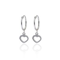 925 Silver Heart Hoop Earrings for Women | Dainty Jewelry