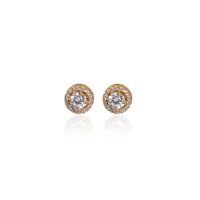 gold plating Stud Earrings with Cubic Zirconia | Women's Jewelry Gift