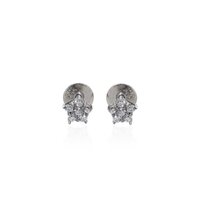 925 Silver Cubic Zirconia Flower Stud Earrings for Women