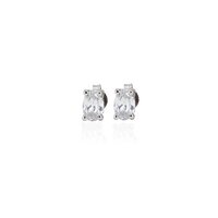 Silver Oval Stud Earrings for Women | Daily Wear | Gift