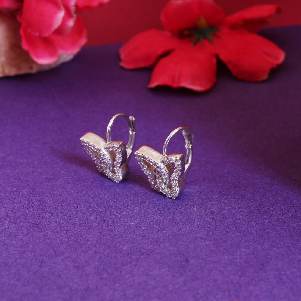 925 Silver Butterfly Earrings | Cubic Zirconia | Women's Jewelry