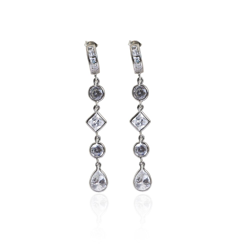 925 Silver Cubic Zirconia Drop Earrings for Women | Gift