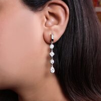 925 Silver Cubic Zirconia Drop Earrings for Women | Gift