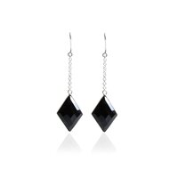 925 Silver Black Diamond Earrings for Women | Dangle Jewelry