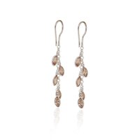 Silver Dangle Earrings with Brown Gemstones for Women | Gift