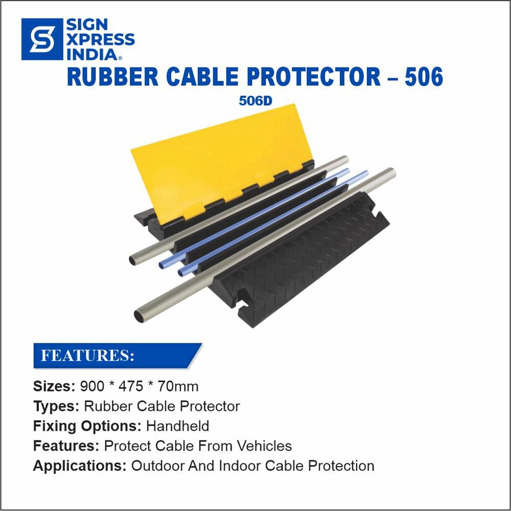 Rubber Cable Protector 4 Channel - 506d - Color: Yellow And Black