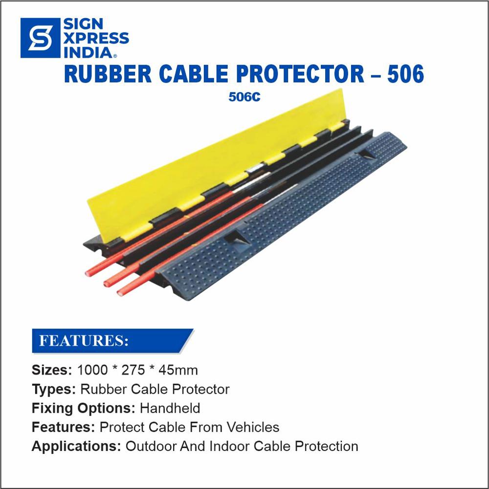 Rubber Cable Protector 3 Channel - 506c - Color: Yellow And Black