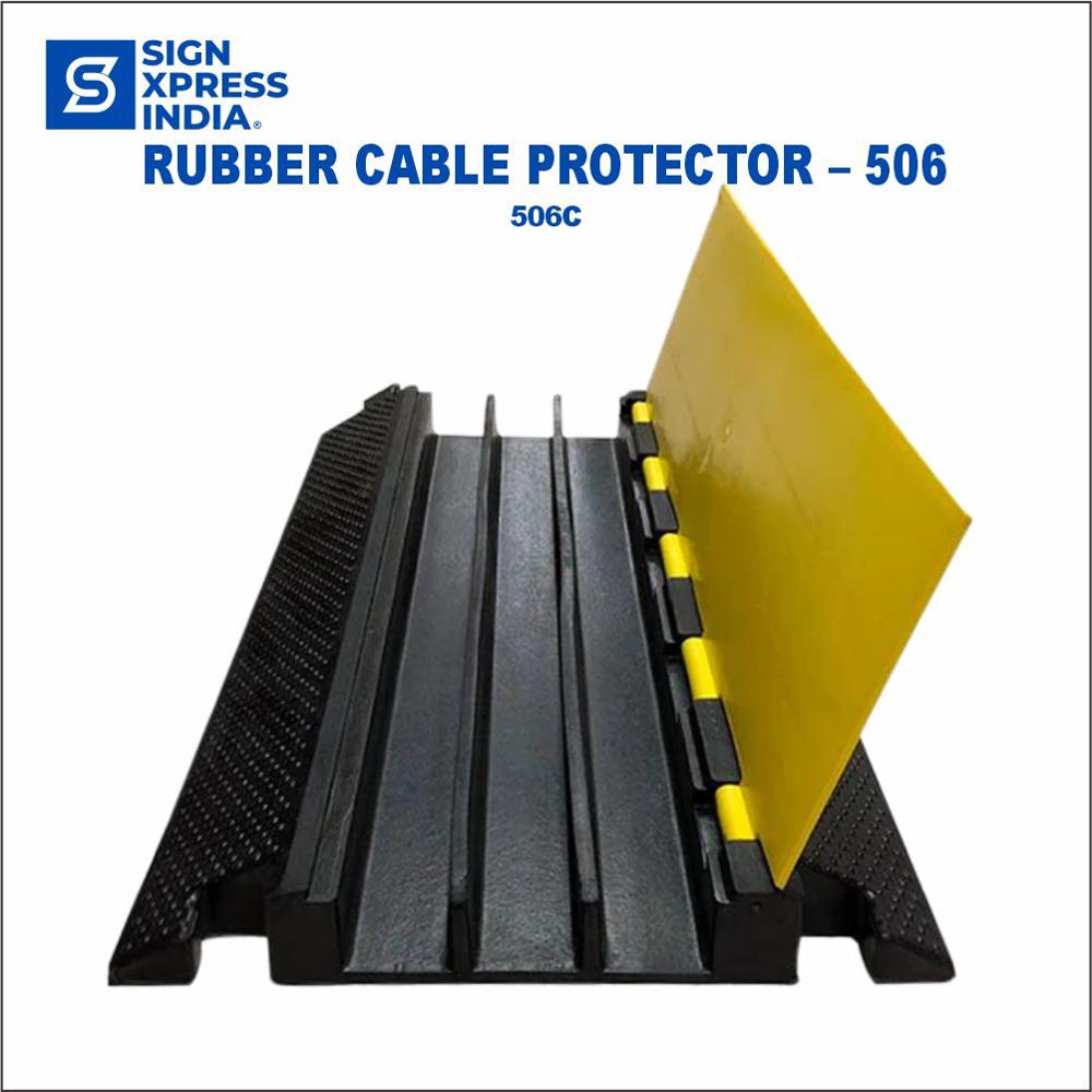 Rubber Cable Protector 3 Channel - 506c - Color: Yellow And Black