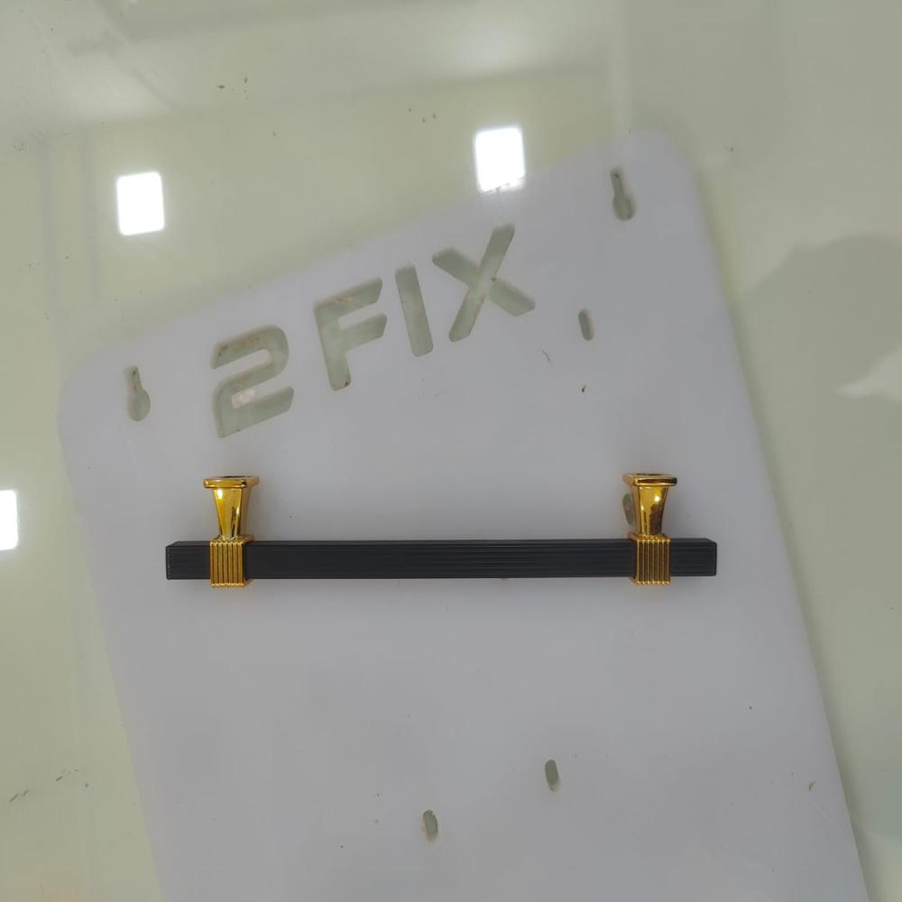  Square Pipe Handle 8 Inch Black Gold