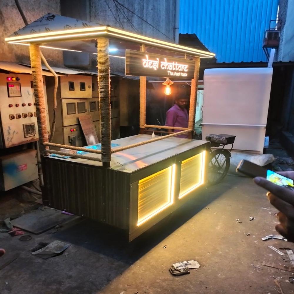 Trycycle Panipuri Cart - Color: Wooden Look