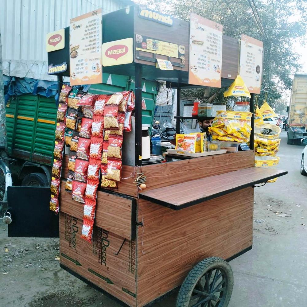Trycycle Panipuri Cart - Color: Wooden Look