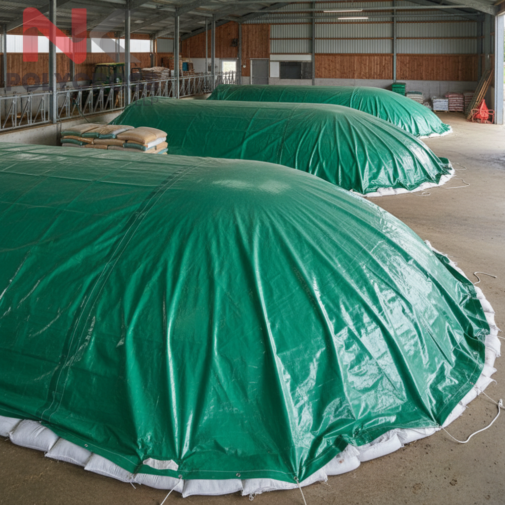 Cattle Feed Cover - Color: Blue/yellow