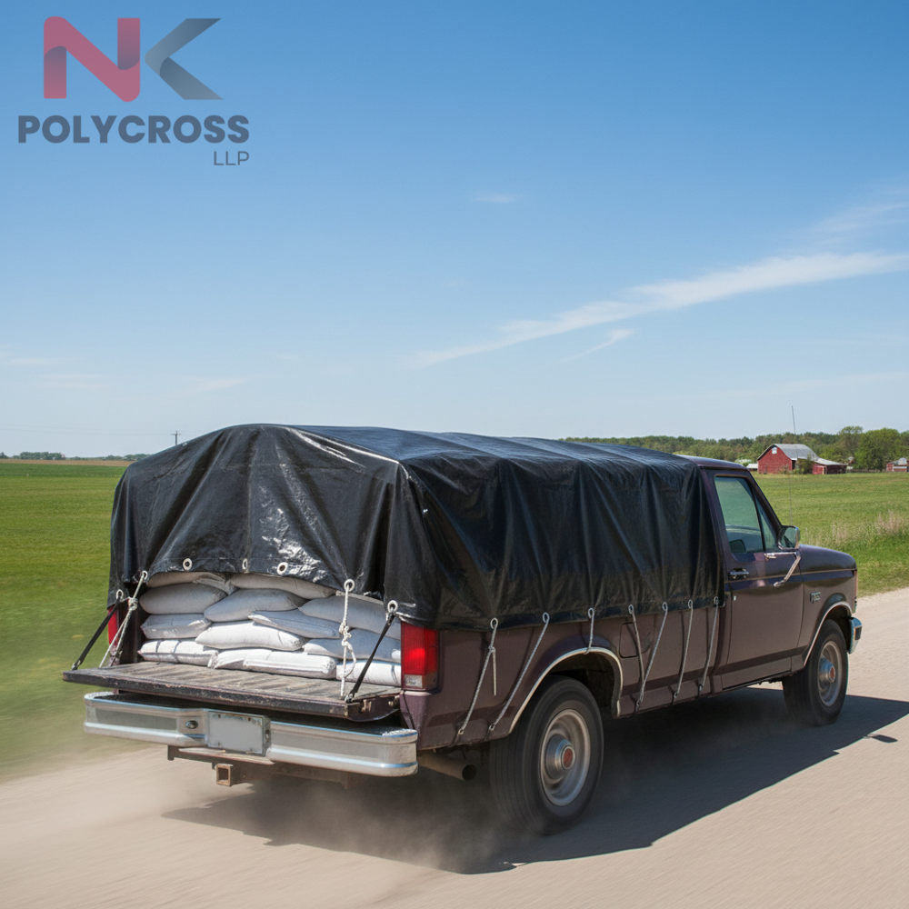 Cattle Feed Cover - Color: Blue/yellow