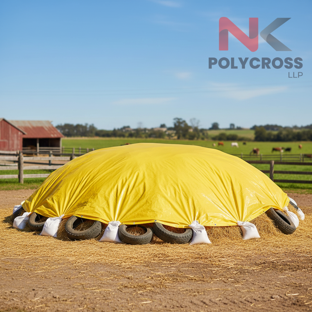 Cattle Feed Cover - Color: Blue/yellow