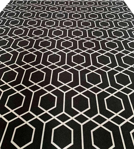 SI-018 White And Black 3D Digital Printed Non Woven Carpets With Paper Backing
