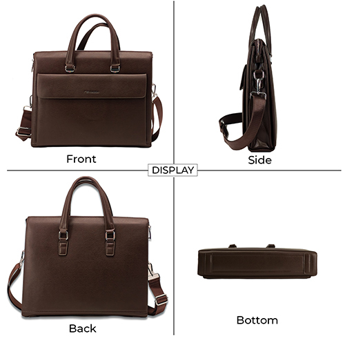 V2 Brown Laptop Bag With Flap