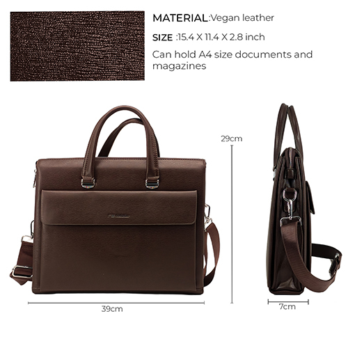V2 Brown Laptop Bag With Flap