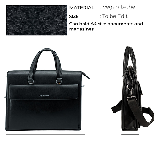 V1 Black Laptop Bag With Flap