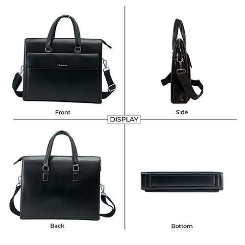 V2 Black Laptop Bag With Flap