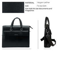 V2 Black Laptop Bag With Flap