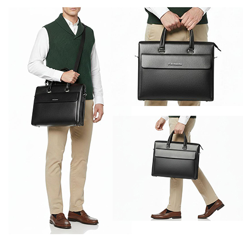 V2 Black Laptop Bag With Flap