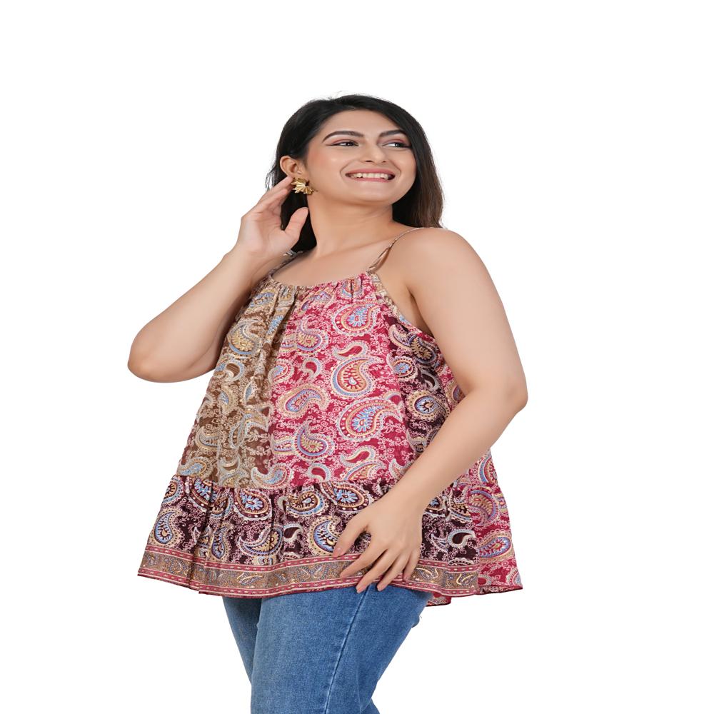 French Crepe Floral Short Dress - Age Group: Adults