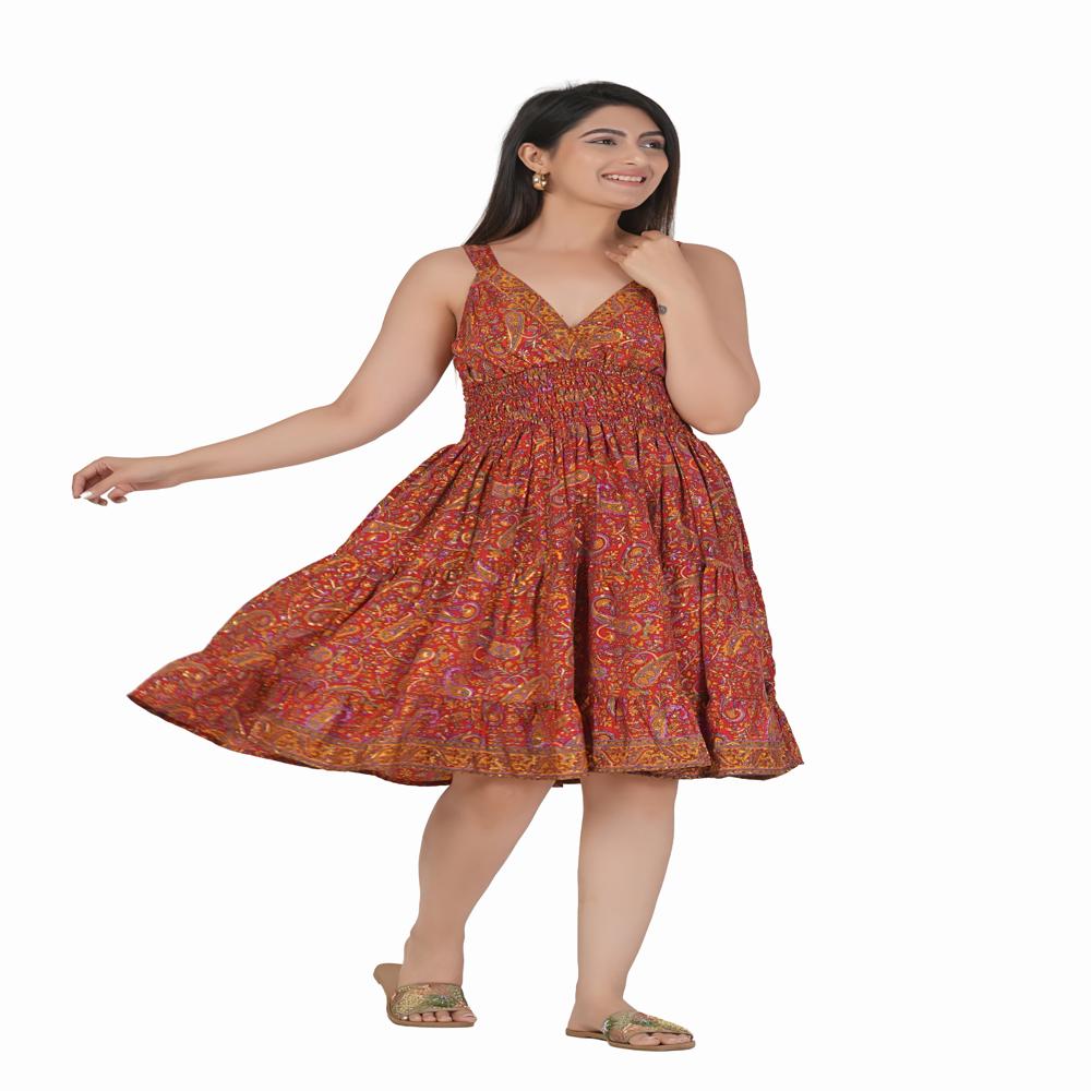 Boho French Crepe Mini Dress