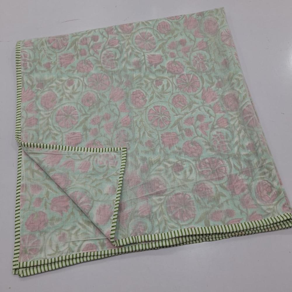 Beautiful Pink Floral Block Printed Cotton Dohar