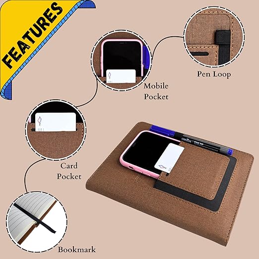 Luxury PU Leather Business Diary with Storage Pocket & Strap (SS-752)