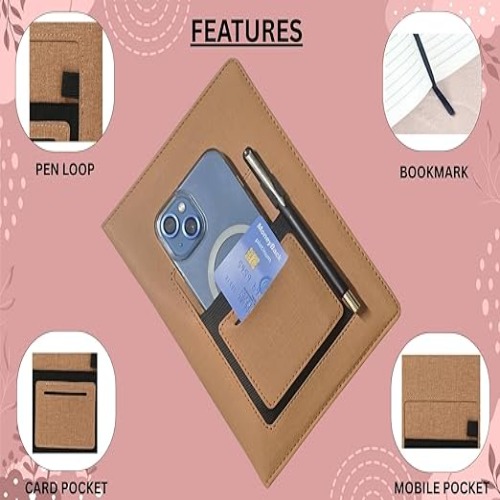 Luxury PU Leather Business Diary with Storage Pocket & Strap (SS-752)