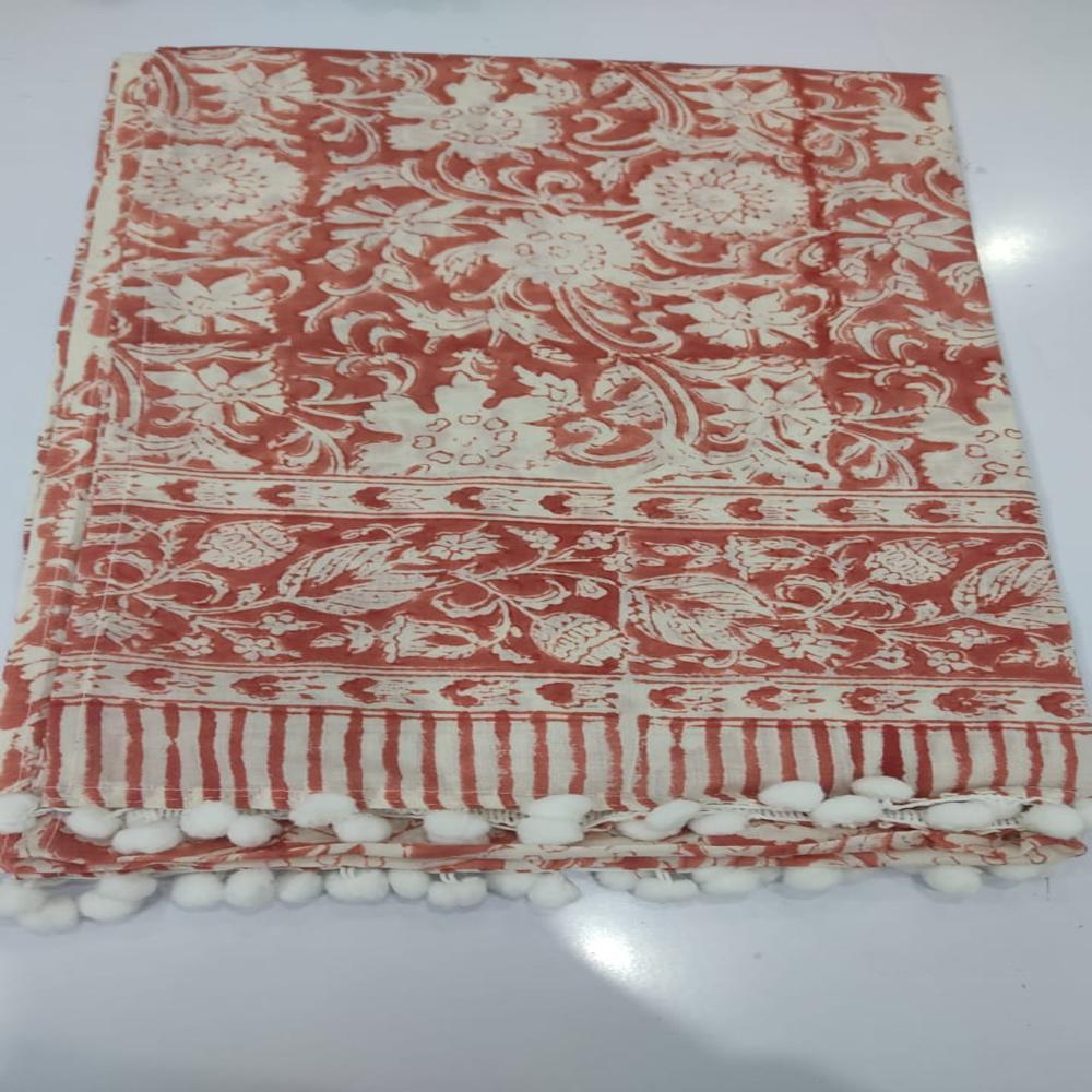 Hand Block Printed Stole - Color: Multi