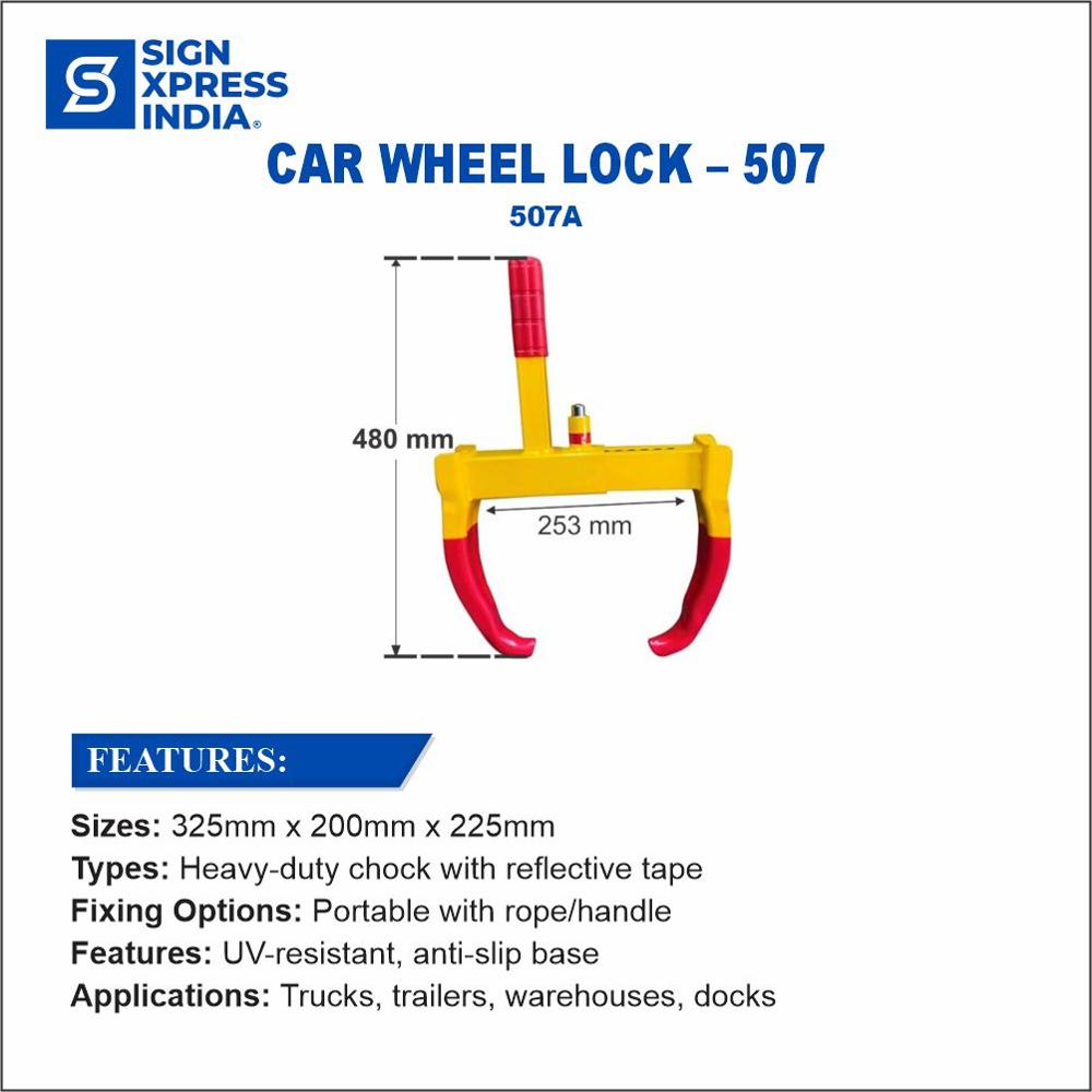Car Wheel Lock - 507a - Color: Red And Yellow
