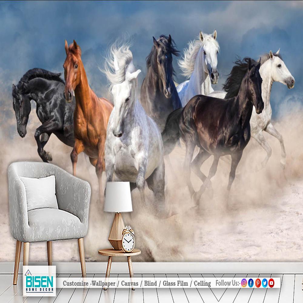 Horse wallpaper for living room