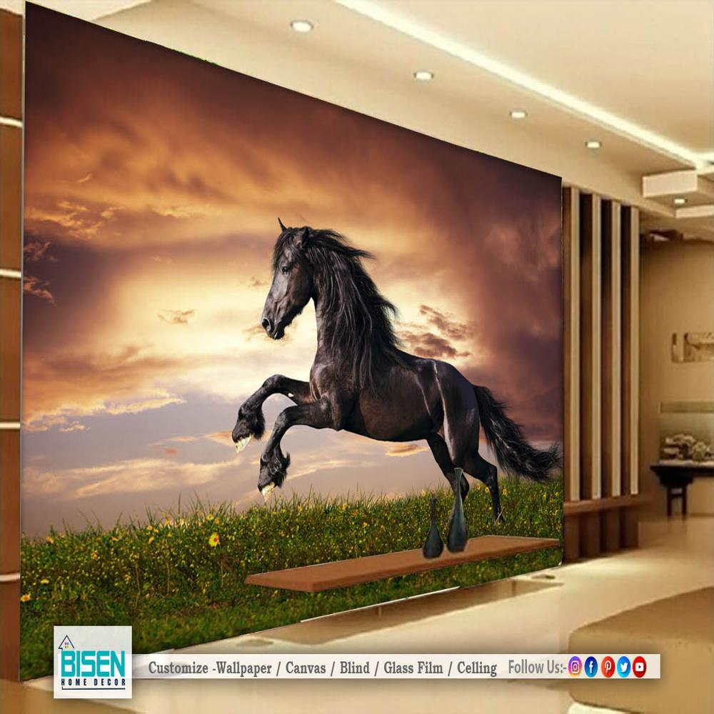 Horse wallpaper for living room