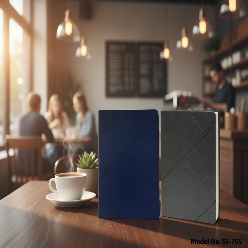 Luxury PU Leather Corporate Diary with Modern Geometric Design (SS-755)