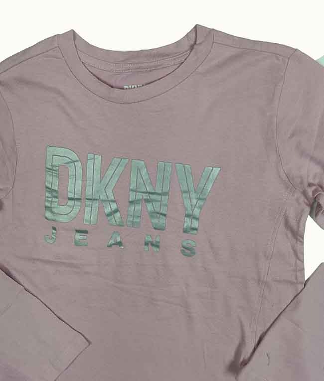 G22130 DKNY Girls Foil Printed Assymetric Top