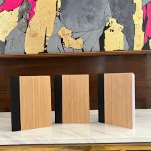 Bamboo Finish Eco-Friendly Notebook Diary with Black Spine (SS-760)