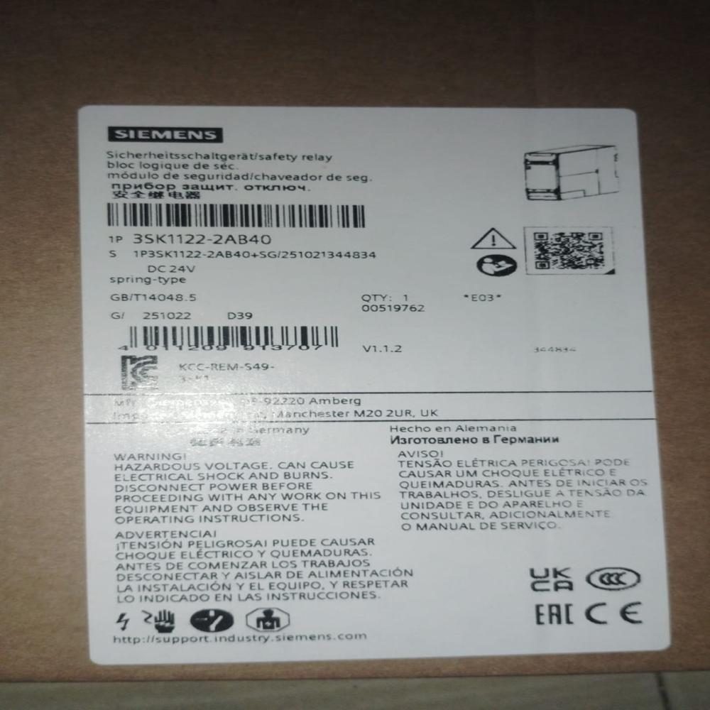SIEMENS SIRIUS SAFETY RELAY BASIC UNIT 3SK1122-2AB40