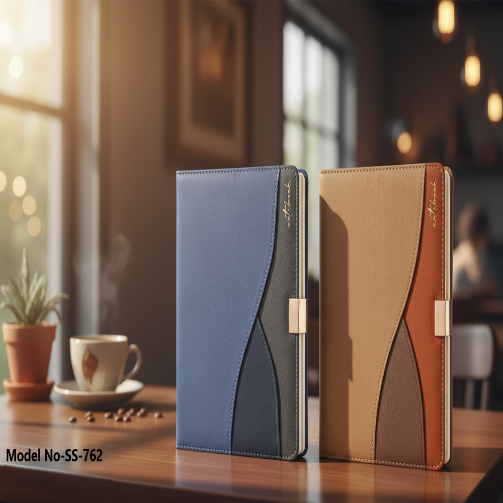 Premium Leather Finish Notebook Diary with Magnetic Lock (SS-762)