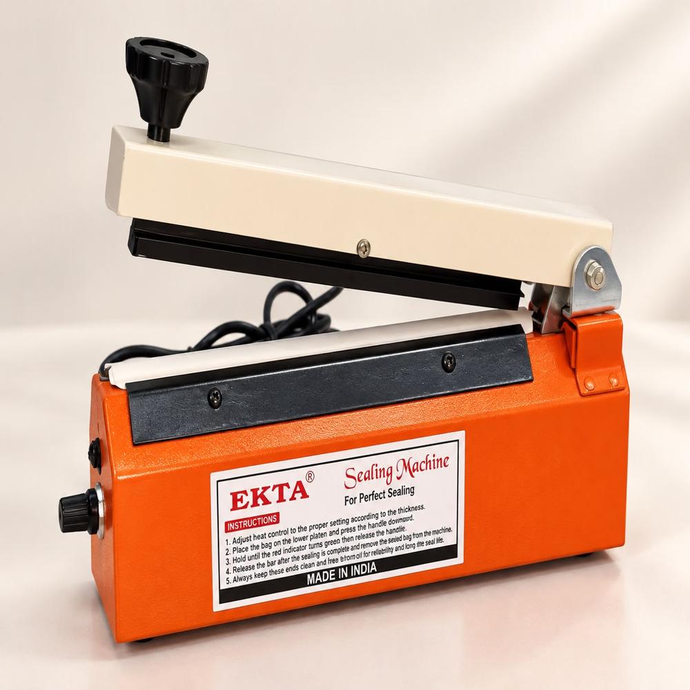 Hand Sealing Machine - Mild Steel, Compact Blue & Silver, 2-3 mm Impulse Heat Seal, Ergonomic Handle