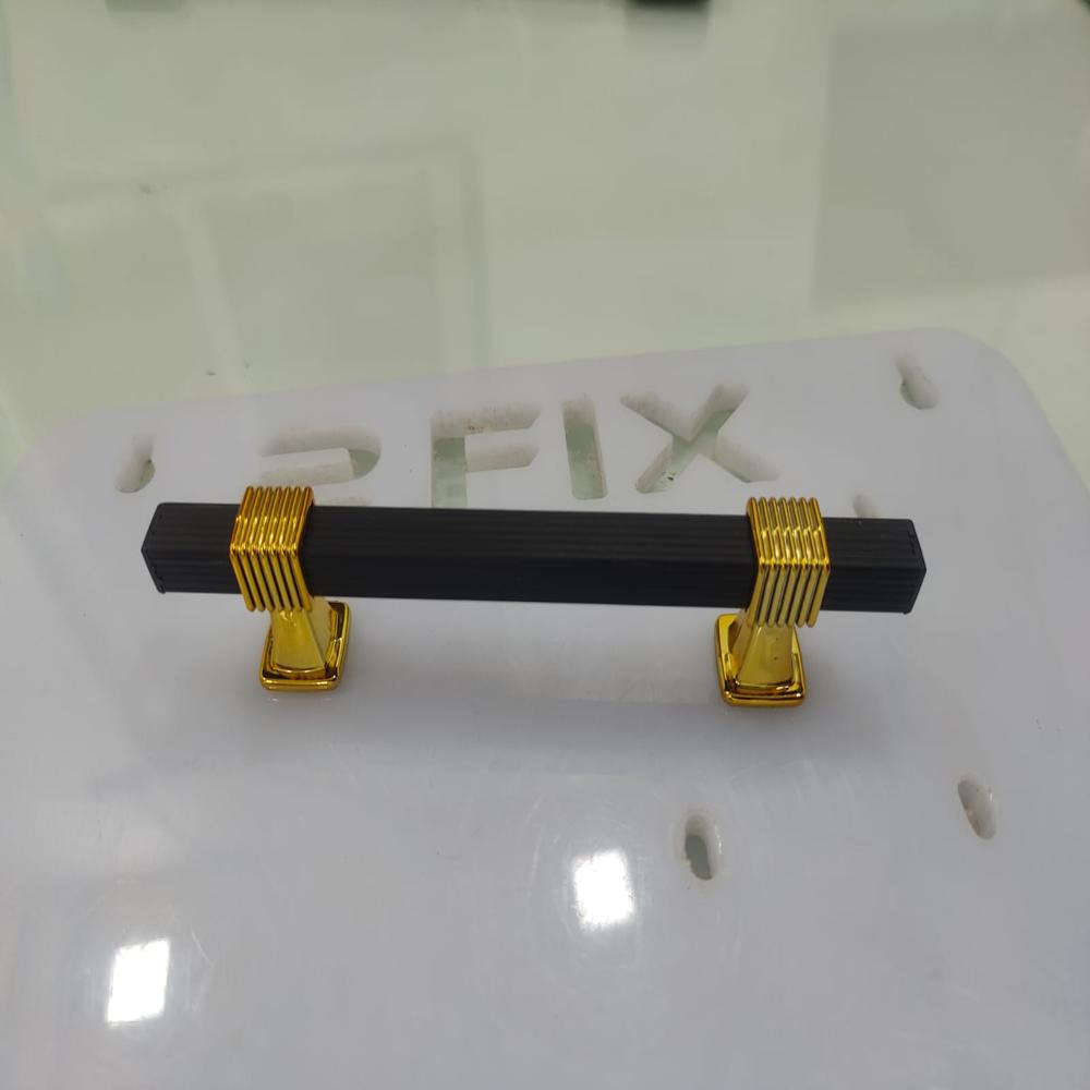 Square Pipe Handle 4 Inch Black Gold 
