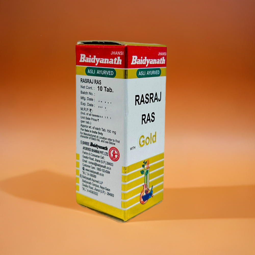 Baidyanath Rasraj Ras with Gold 10 Tablets