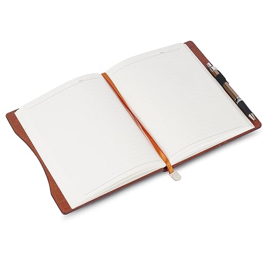 Premium Hardbound Leather Finish Notebook with Side Pen Holder (SS-763)