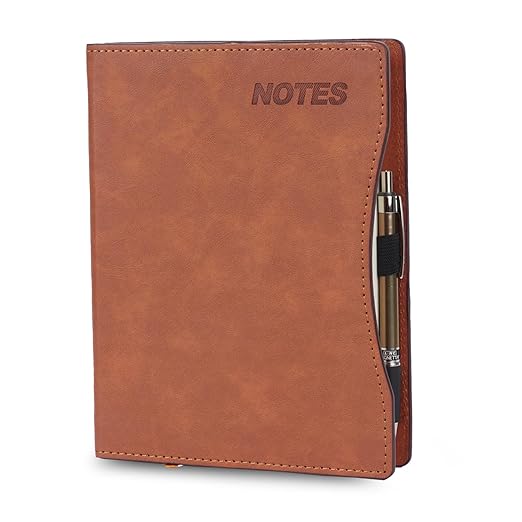 Premium Hardbound Leather Finish Notebook with Side Pen Holder (SS-763)