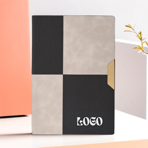A5 Premium Dual-Tone Checkered Executive Diary with Gold Magnetic Clasp (SS-767)