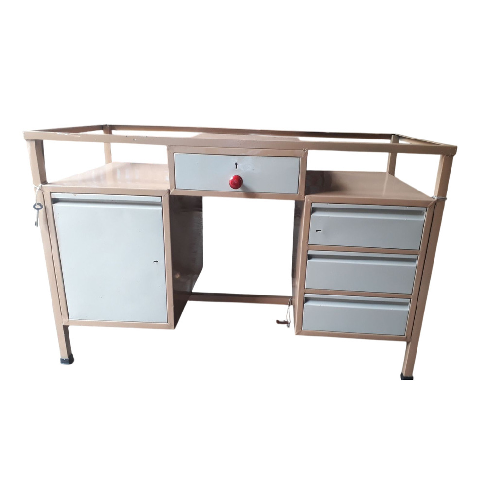 Double Light Office Table With Middle Drawer