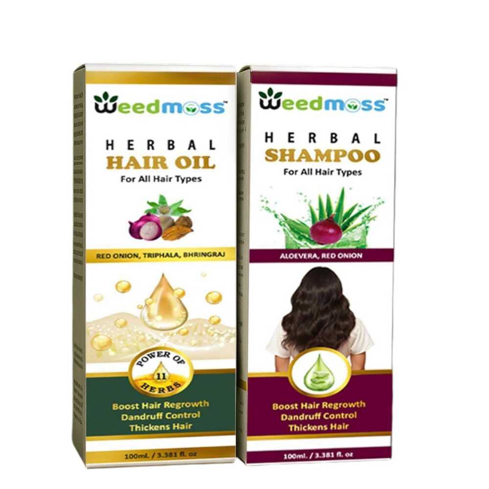 100Ml Weedmoss Herbal Hair Oil And Shampoo Kit - Gender: Female
