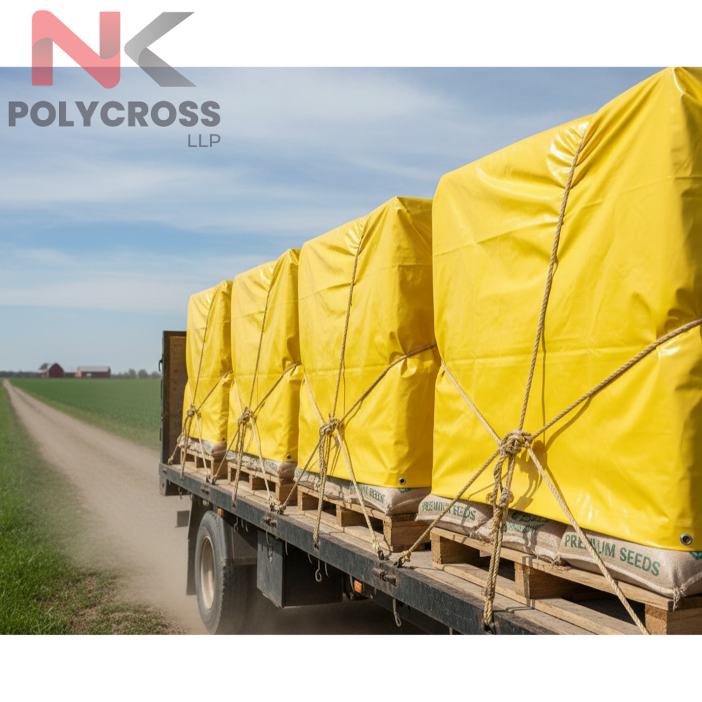 Seed Protection Tarpaulin - Color: Blue/yellow