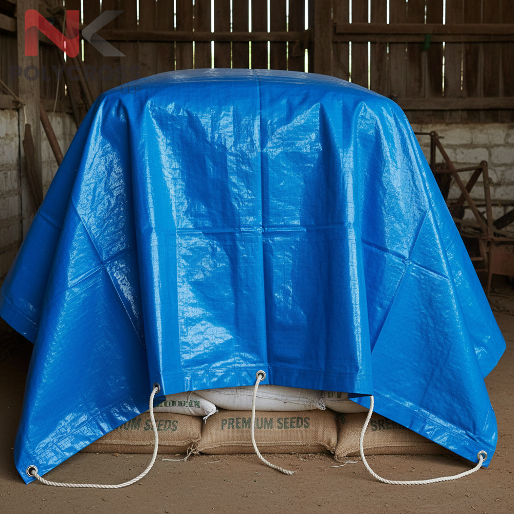 Seed Protection Tarpaulin - Color: Blue/yellow