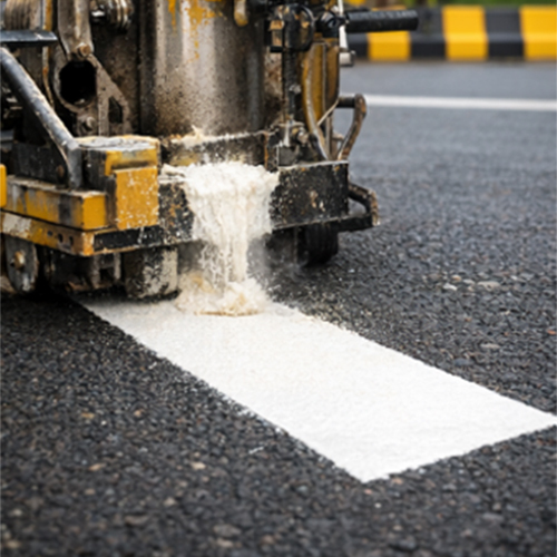 Road marking paint yellow